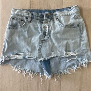 Carmar Y2K Distressed Denim Mini Skirt - Size 26 waist